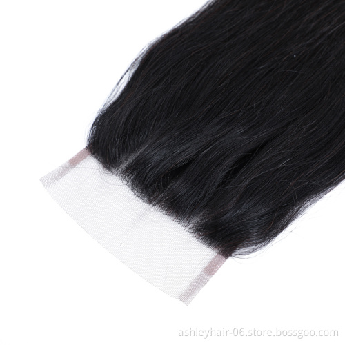 Mixed Synthetic 4X4 Lace Closure Yaky Wave Human Extensions Yaki Hair Weave